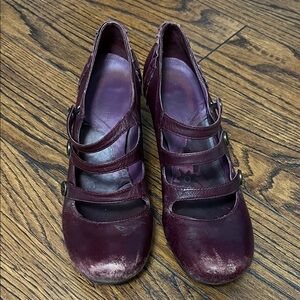 Hush Puppies Dark Purple Leather Heels (2for$20)